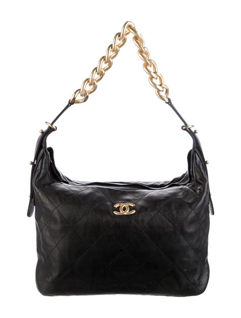 chanel black hobo bag